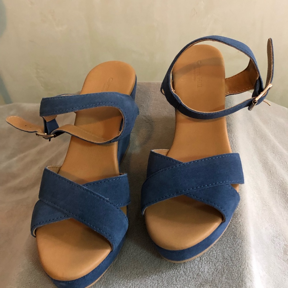 NWOT GARNET HILL Suede wedge. Made in Italy.